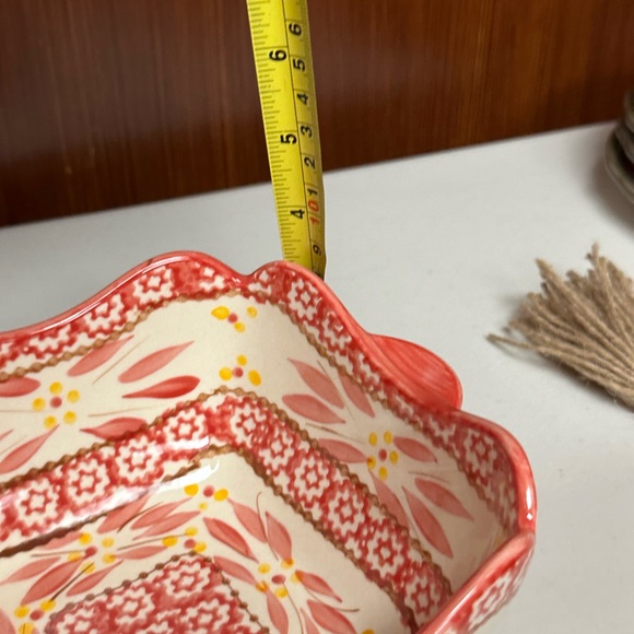 Temptations Old World Hand-Painted Floral Ceramic Bowl - Red and White - Picture 13 of 13